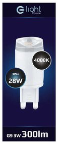 Dekoračná LED žiarovka G9 neutrálna 4000k 3w 300 lm keramická