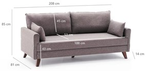 Rozkladacia pohovka  Bellina (hnedá). Vlastná spoľahlivá doprava až k Vám domov. 1063006