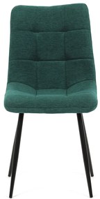 Autronic - Židle jídelní, zelená látka, černý kov - DCL-L1094 GRN2 AKCE