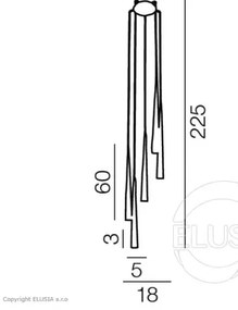 Minimalistické svietidlo Stylo 5 chróm