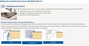 Blanco Zia 5 S, silgranitový drez 860x500x190 mm, 1-komorový, čierna, 526016