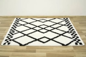 Koberec Boho 656 Romby krémový / čierný