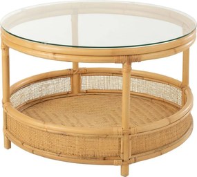 Prírodný ratanový coffee stolík Jovelyne Rattan - Ø 70*47cm