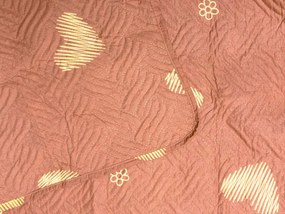 Prehoz na posteľ ORANGE HEART, ružový Rozmer: 170 x 210 cm