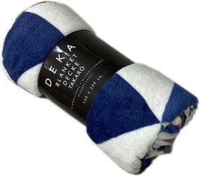 Home Elements Mikroflanelová deka, modrá, trojuholníky