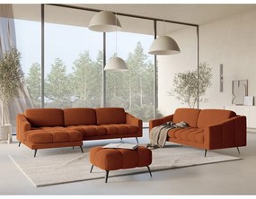 Oranžová zamatová rohová pohovka (ľavý roh) Nalu – Makamii