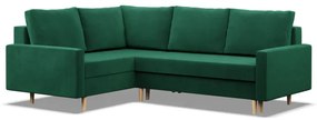 Rohová rozkladacia sedačka BLANK Elegant ľavá, fľaškovo zelená