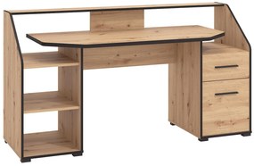 Kancelársky stôl Walenby - dub artisan/čierna