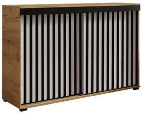 Komoda Malani duplo 140 craft+biela+čierna