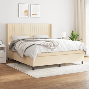 Posteľný rám boxspring s matracom krémový 180x200 cm látka 3131614