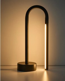 Čierna kovová LED stolová lampa (výška 30 cm) Bow – Kave Home