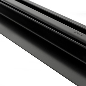 Rea Neo Slim Pro, lineárny nerezový odtokový žľab 100 cm s 360° stupňovým sifónom, čierna matná, REA-G8904
