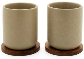 Béžové šálky z kameniny v súprave 2 ks 200 ml Umea – Bredemeijer