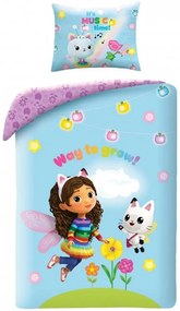 Bavlnené posteľné obliečky Gábinin kúzelný domček - motív Gabby a Pandy Paws - 100% bavlna - 70 x 90 cm + 140 x 200 cm
