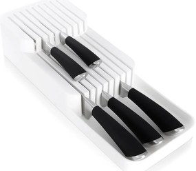 VILDE Organizér na nože, až na 18 nožov, plastový biely - 39 x 14,5 x 7,5 cm