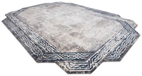 Moderný koberec TINE 75425A Rám vintage,tmavo/sivo modrý
