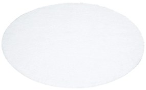 Dekorstudio Shaggy okrúhly koberec CITY 500 biely Priemer koberca: 200cm