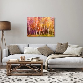 Sklenený obraz farebného lesa (70x50 cm)