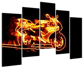 Horiace motorka - obraz