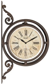 Hnedé nástenné retro hodiny - 34 * 10 * 59 cm / 1 * AA