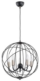 Luster na lanku NOSFERATU 5xE14/10W/230V čierna/zlatá