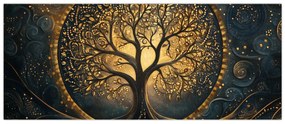 Obraz – Strom so zlatou aurou (120x50 cm)
