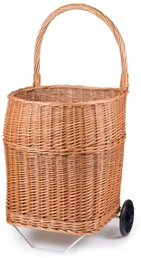 Kôš na drevo prútený na kolieskach Ramo VIII.š. 42 x hl. 42 x výška koše 58 / výška s rukojeti 90(cm)