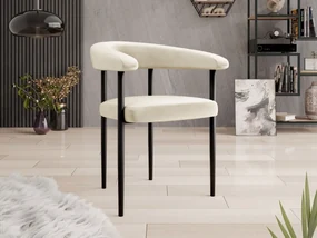 Čalúnená jedálenská stolička Ezukto, Dostupné poťahy: Magic Velvet 2250, Farby: čierna