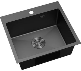 Mexen Solix, 1-komorový nerezový drez 500 x 450 mm, čierna, 6402501000-70