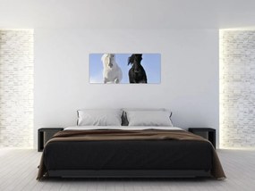 Obraz - Kone v zime (120x50 cm)