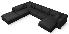 Čierna rohová pohovka do "U", ľavý roh Esther - Milo Casa
