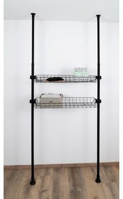 Wenko Set 2 drôtených košov Herkules, čierna