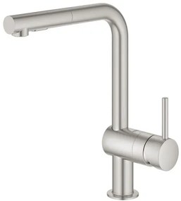 Drezová batéria GROHE Minta s vyťahovacou sprškou supersteel 30274DC0, 1 ks
