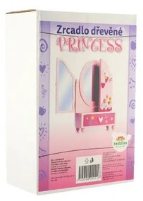 Teddies Zrkadlo šperkovnica Princess 3-dielne zásuvka drevo 16x25x8cm v krabici