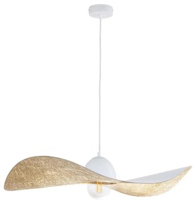 Luster na lanku KAPELLO 1xE27/60W/230V pr. 76 cm biela/zlatá