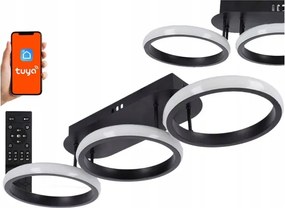 Stmievateľné LED stropné svietidlo 30 W / 230 V, 3000–6500 K, čierne, Wi‑Fi (Tuya) + diaľkový ovládač