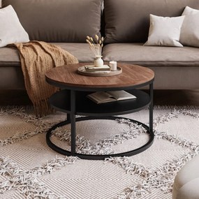 KONFERENČNÝ STOLÍK LEONARDO S POLICOU DUB STIRLING + ČIERNY