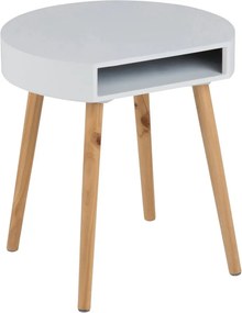 Biely odkladací stolík s priehradkou Actona Ela