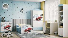 Letoss Detská posteľ BABY DREAMS 140/70 - Formula Modrá S matracom S uložným priestorom