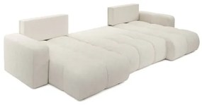 Rozkladacia čalúnená sedacia súprava ALMADA v tvare U s úložným priestorom béžová