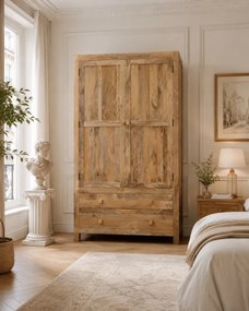 Skriňa 120x200x60 Hina z mangového dreva Mango natural