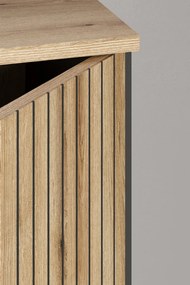 Závesná vitrína na stenu Esteban, antracit/dub evoke