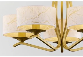 Jupiter 2110 - Luster na tyči KASZMIR 5xE27/15W/230V biela/zlatá/mramorový dekor