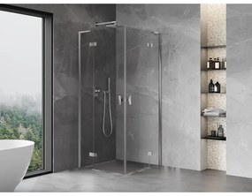 Mexen Mist-H L Duo, 2-krídlový sprchový kút 90 x 90 cm, číre sklo, chrómový profil, 8A5L-090L-090P-01-00