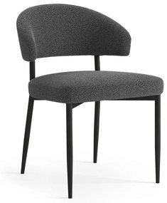 IRIS Antracit [Tmavo šedá] (látka Monza 130) - MODERNÁ ČALÚNENÁ STOLIČKA DO OBÝVAČKY/ PODKROVNEJ JEDÁLNE