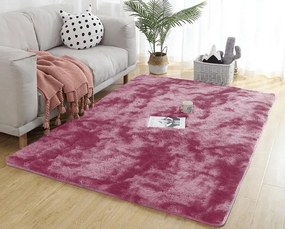 TZ Tmavoružový obdĺžnikový shaggy koberec Ombre Rozmer: 160x200 cm