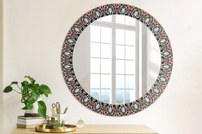 Okrúhle ozdobné zrkadlo na stenu Psychedelic mandala vzor fi 70 cm