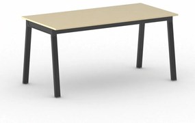 Kancelársky pracovný stôl PRIMO BASIC, čierna podnož, 1600 x 800 mm, breza