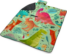Sablio Plážová deka Dinosaury v tráve: 200x140 cm