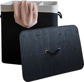 TRENDIE Bambusový kôš na prádlo 150l čierny + DARČEK
